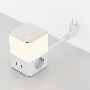 ปลั๊กไฟมาตรฐาน EU ปี 2026 พร้อมไฟกลางคืน 3 สี สวิตช์สัมผัส 17W USB 2 ช่อง Type-C IP22 2 ช่องเสียบสำหรับอุปกรณ์ต่างๆ - Product Image 1