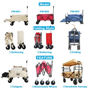 Giardino Carrello Da Campeggio Per Tutti I <span class=keywords><strong>Terreni</strong></span> pieghevole pieghevole in acciaio Carrello spesa pieghevole deposito Campeggio 100kg - Product Image 5