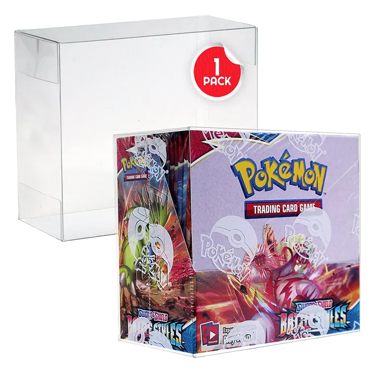 Custodia protettiva trasparente per animali domestici da 0.50MM di spessore per collezionisti di carte Pokemon custodia grande per Pokemon Booster Box