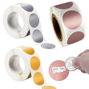 Venta de Fábrica: Rollo de Pegatinas Redondas Adhesivas de 1 Pulgada (25mm) para Rascar, Tarjetas de Rascar Personalizadas, Pegatinas Creativas para Sorteos - Product Image 1