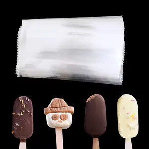 أكياس تغليف الثلج المُجمد شفافة للغاية Diy Ice Lolly كيس تغليف ثلج مصاصة بلاستيكي يُغلق بالحرارة مع غطاء شفاف على شكل زعنفة