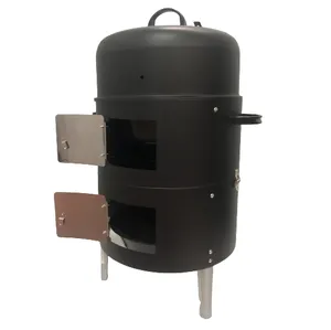 Hot Product 3 In 1 Tower 3 Layers Cylinder Barbecue Smoker Bbq Charcoal Steam Outdoor Bbq Grills For Garden