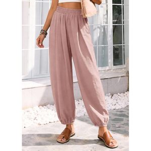 Womens Harem Pants High Waisted Loose Wide Leg Palazzo Pockets Breathable Casual <b>Lounge</b> Beach Travel Trousers Outfits - Product Image 4