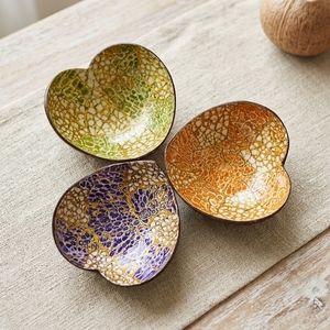 <b>Coconut</b> <b>Shell</b> Heart Bowl Handmade Lacquered Decorative Bowl Eco Friendly Craft for Candy Nuts Jewelry Storage Home Decor - Product Image 3