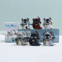 Figurine de chat Grim Reaper amusante, design de dessin animé, jouet décoratif mignon pour bureau et figurine de décoration de gâteau