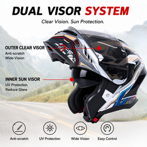 Casques <span class=keywords><strong>de</strong></span> moto modulaires unisexes YM en ABS, homologués DOT, rabattables, imperméables, personnalisés pour le motocross et la course, pour hommes - Product Image 4