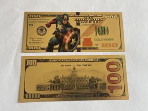 Billete Conmemorativo de Superhéroe de <span class=keywords><strong>Marvel</strong></span> con Lámina Dorada, Coleccionable, Novedad para Fiestas - Product Image 4