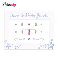 Shineer — autocollant personnalisé en strass, nouvelle collection de bijoux pour le visage en forme de sirène, gemmes, yeux habillés