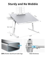 Xgear 17 "PU Leder Laptop Tisch halterung Verstellbarer Schreibtisch Faltbarer neuer Mini Klapptisch für Bett Geschenk zimmer Schreibtisch Xgear