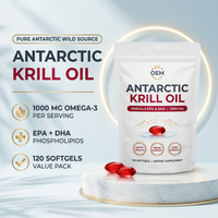 LUVVITA OEM/ODM Marque Privée Huile de Krill Antarktique Végétalienne en Gélules Souples Oméga 3 Complément Alimentaire Gélules de Krill