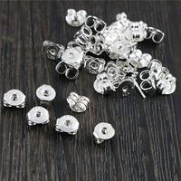 100 pièces/lot de haute qualité plaqué argent Rose or couleur cuivre boucle d'oreille bouchon arrière boucles d'oreilles paramètres Base clous d'oreille arrière vente en gros