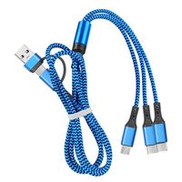 2022 nouvelle conception 5 en 1 Usb C a vers USBC Micro 8pin câble de charge multi avec câble de charge en nylon tressé couleur claire C Type PD