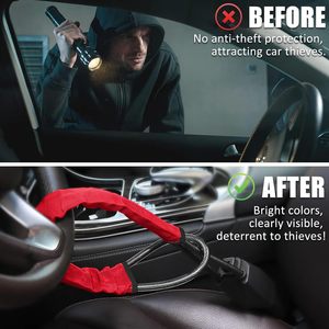 <span class=keywords><strong>Antivol</strong></span> universel pour <span class=keywords><strong>volant</strong></span> <span class=keywords><strong>de</strong></span> voiture avec câble en acier et verrou <span class=keywords><strong>de</strong></span> ceinture <span class=keywords><strong>de</strong></span> sécurité, 3 clés, ajustement standard - Product Image 2