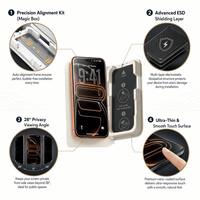 Kit d'installation facile Factory Golden Diamond Magic Box avec protection d'écran en verre trempé pour iPhone 17 16 18 Pro Max 13 14 15 Plus