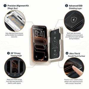 ชุดติดตั้งง่าย Factory Golden Diamond Magic Box ฟิล์มกระจกนิรภัยสำหรับ iPhone 17 16 18 Pro Max 13 14 15 Plus - Product Image 5