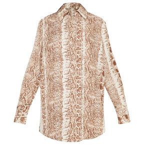 Personalizzato moda serpente <span class=keywords><strong>marrone</strong></span> delle donne di stampa della camicia di grandi dimensioni - Product Image 5