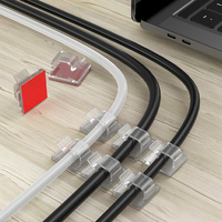 Clips de fil mural pour la gestion des câbles, 20 pièces, support de bureau pour lumières de Noël, caméra de tableau de bord, Ethernet, fils électriques adhésifs