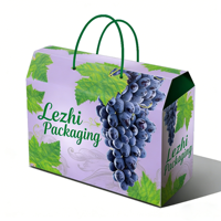 Boîte en carton ondulé B imprimée en couleur avec poignée en corde pour raisins secs de marque privée