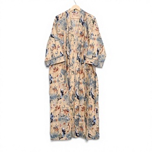 Kimono de algodón 100% de primera calidad, color beige, hecho a mano, para mujer, procedente de la India. - Product Image 1