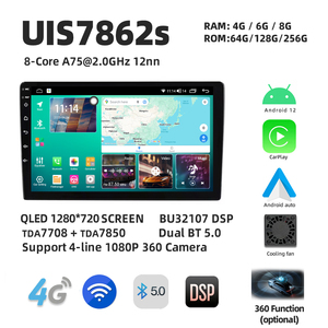 7862S 4 + 64GB <span class=keywords><strong>Android</strong></span> 12 Radio de coche 9 pulgadas Universal Auto estéreo reproductor de vídeo Carplay navegación GPS sistema Multimedia de coche - Product Image 2