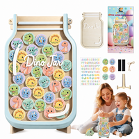 Tableau de comportement magnétique pour enfants avec pot de récompenses - Système de 25 jetons pour la maison et la salle de classe - Renforcement positif sur le réfrigérateur ou la table