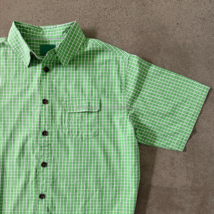 Custom Summer <strong>Shirting</strong> Fabric Striped Shirt Short Sleeve <strong>Button</strong> up Hommes Camiseta Cropped Boxy Casual Men's T Shirt - Product Image 3