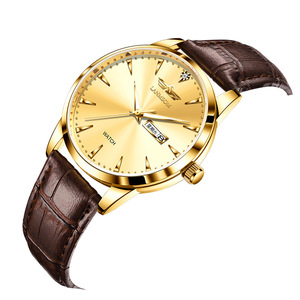 นาฬิกาข้อมือผู้ชาย สายหนัง เรืองแสงกลางคืน กันน้ำ ทันสมัย รุ่นใหม่ - Product Image 1