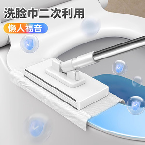 Reusable Microfiber Mop Flat Floor Cleaner with Extendable Handle No Hand Washing Bathroom Tile Cleaning - Product Image 2