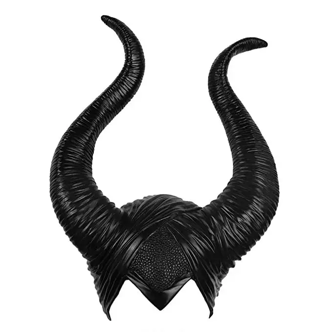 MH-2037 Kostum Kepala Maleficent Topi Halloween Maleficent Tanduk Ratu Hitam