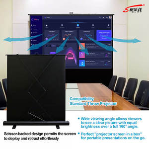 Schermo di Proiezione Portatile per <span class=keywords><strong>Spettacoli</strong></span> all'Aperto, Schermo da Pavimento per Proiezioni Interne/Esterne/Ufficio/Azienda - Product Image 3