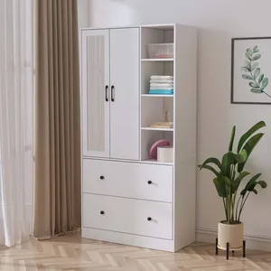 Cơ bản thiết kế hiện đại quần áo di động armoire tủ quần áo gương cửa tủ quần áo nội thất - Product Image 2