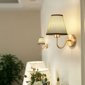 Design Economy Living Room Background <b>Wall</b> <b>Light</b> High Quality Fabric <b>Wall</b> Lamp Bedside Reading Lamp <b>Gold</b> for Hotel - Product Image 1