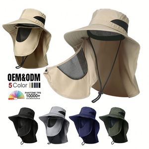 Sombrero de Pescador de Secado Rápido con Logotipo Personalizado, Sombrero de Ala Ancha para Senderismo, Protector de Cuello, Sombrero de Pescador Casual para Hombres Entusiastas del Aire Libre - Product Image 1