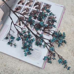 S-1013 Vente en gros de fleurs artificielles de <span class=keywords><strong>jasmin</strong></span> d'hiver colorées en soie de haute qualité, personnalisables, 50 cm, pour le Nouvel An - Product Image 5