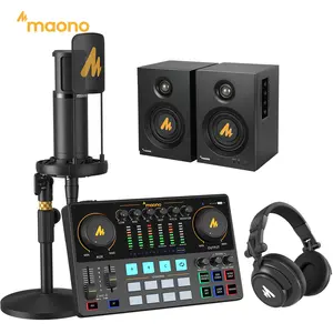 Maono סטודיו אודיו ממשקי DJ מיקסר XLR הקבל מיקרופונים צג רמקול פודקאסט ציוד חבילות חיצוני כרטיסי קול