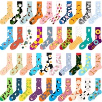 Chaussettes en coton tricotées respirantes pour femmes, motif animaux, taille 9-11, mignonnes, amusantes, originales, colorées, pour filles