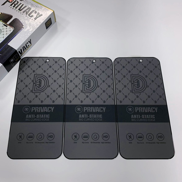 Anti-peep Anti Static Glass Film for iPhone Privacy Screen Protectors for Samsung Huawei Xiaomi