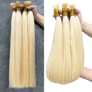 Producto Remy Hairshop Color Ombre Blanco Extensión de cabello a granel Recto Muy alta calidad Sin enredos Genius Weft Ready en stock - Product Image 4