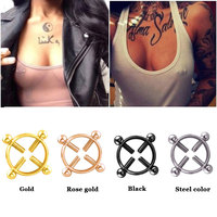 Faux mamelon bijoux en acier inoxydable à visser anneaux de corps ronds accessoires de mode non perçants pour femmes/hommes