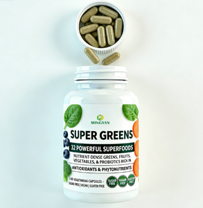 Cápsulas de Superalimentos Verdes Orgánicos Veganos Naturales de Fábrica GMP, 32 Superalimentos, Antioxidantes, Probióticos, Ricos en <span class=keywords><strong>Vitaminas</strong></span> y Minerales, Energía, Intestino - Product Image 4