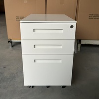 Armoire de classement blanche à 3 tiroirs, armoire de classement mobile, armoire de classement en métal pour le bureau d'étude