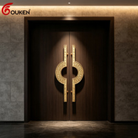 Poignées de porte de luxe Grand Pull, design élégant, pour portes en verre, finition haut de gamme, en laiton, pour villas et hôtels