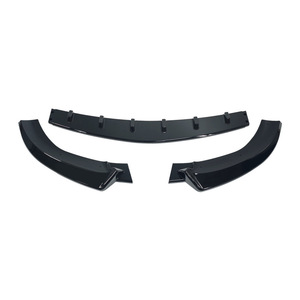 ลิ้นกันชนหน้า Mercedes-Benz E-Class W213 แบบ 3 ชิ้น วัสดุ ABS สีดำเงาแบบ Water Transfer - Product Image 1