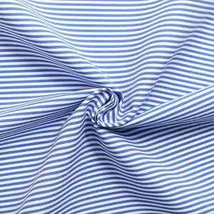Vente directe d'usine tissu rayé fin 230Gsm CVC 80% coton 20% fil de Polyester teint tricoté C tissu pour tissu de chemise