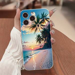 Playa mar puesta de sol impresión borde recto silicona TPU funda de teléfono móvil para Iphone 7 8 X Xr Xs 11 12 13 14 15 16 17 Pro Max - Product Image 6
