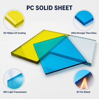 Panneau solide en polycarbonate haute transparence de 2 mm, protégé contre les UV, pour caissons lumineux publicitaires et signalétique, 1500 m², approvisionnement direct usine