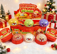 Jouet Squishy de Noël 2026 en forme de boulettes scintillantes, jouet anti-stress et de décompression, Squishies en forme de petits pains vapeur