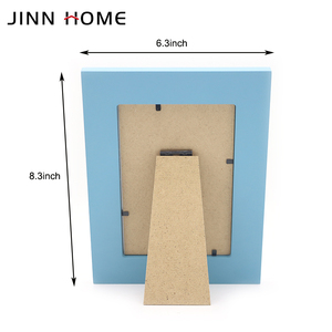 Jinn Home personalizza le dimensioni in legno <span class=keywords><strong>cornice</strong></span> per foto 4*6 ''vernice blu verde Pattern Peaf - Product Image 5