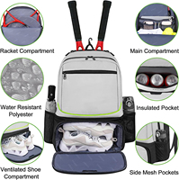 Sac à dos balle étanche de couleur personnalisée sac de pickleball de pagaie de tennis de table de voyage et de sport avec logos