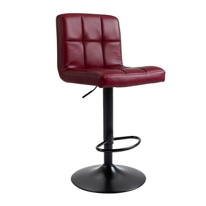 Tabouret de <span class=keywords><strong>bar</strong></span> pour îlot de cuisine avec dossier matelassé en losanges, réglage pneumatique de la hauteur de 95 à 15 cm - Product Image 3